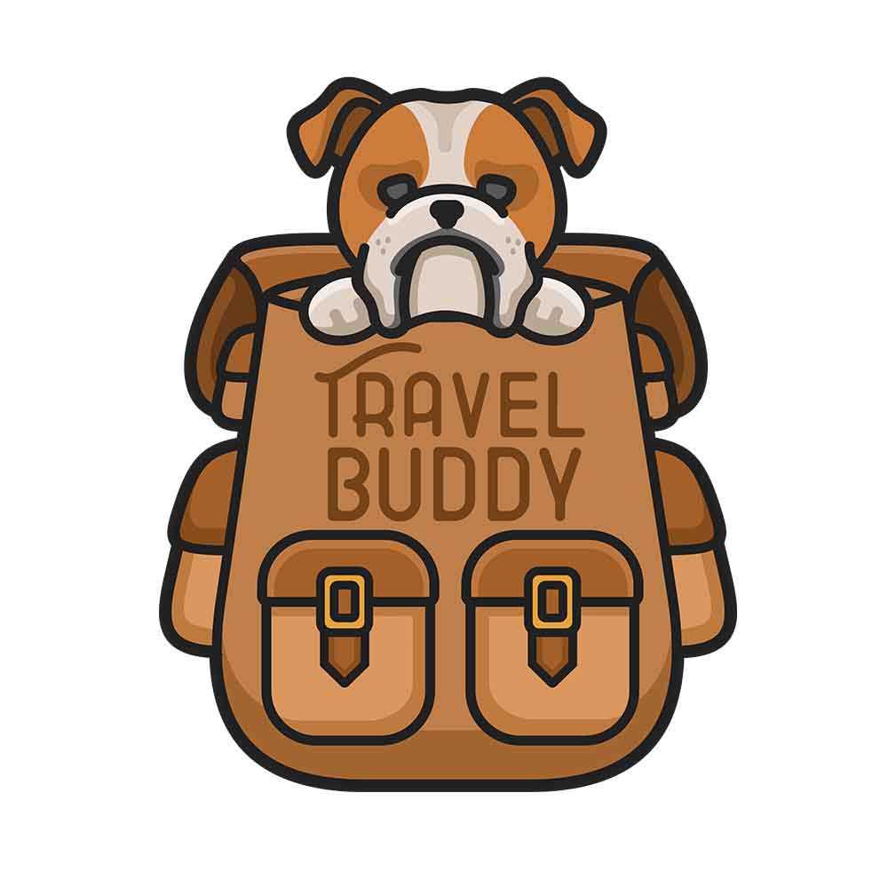 Bulldog Travel Buddy Sticker