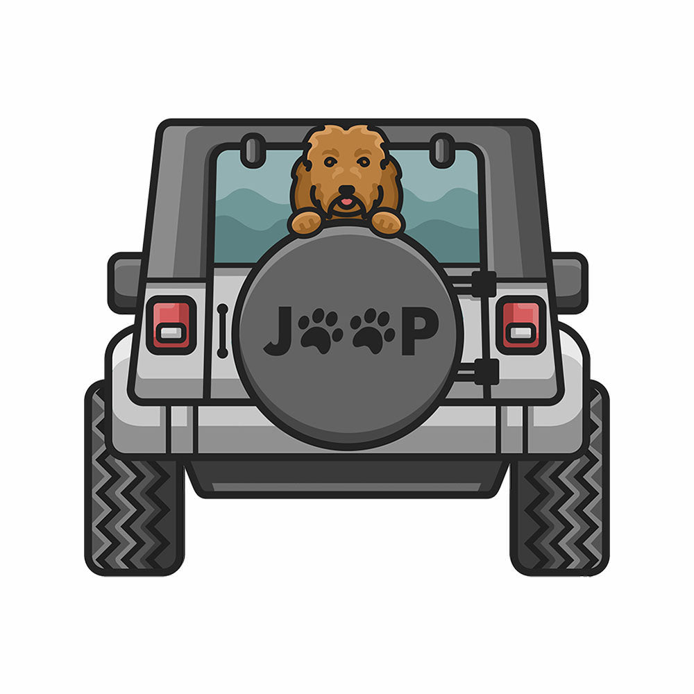 Golden Doodle Jeep Stickers